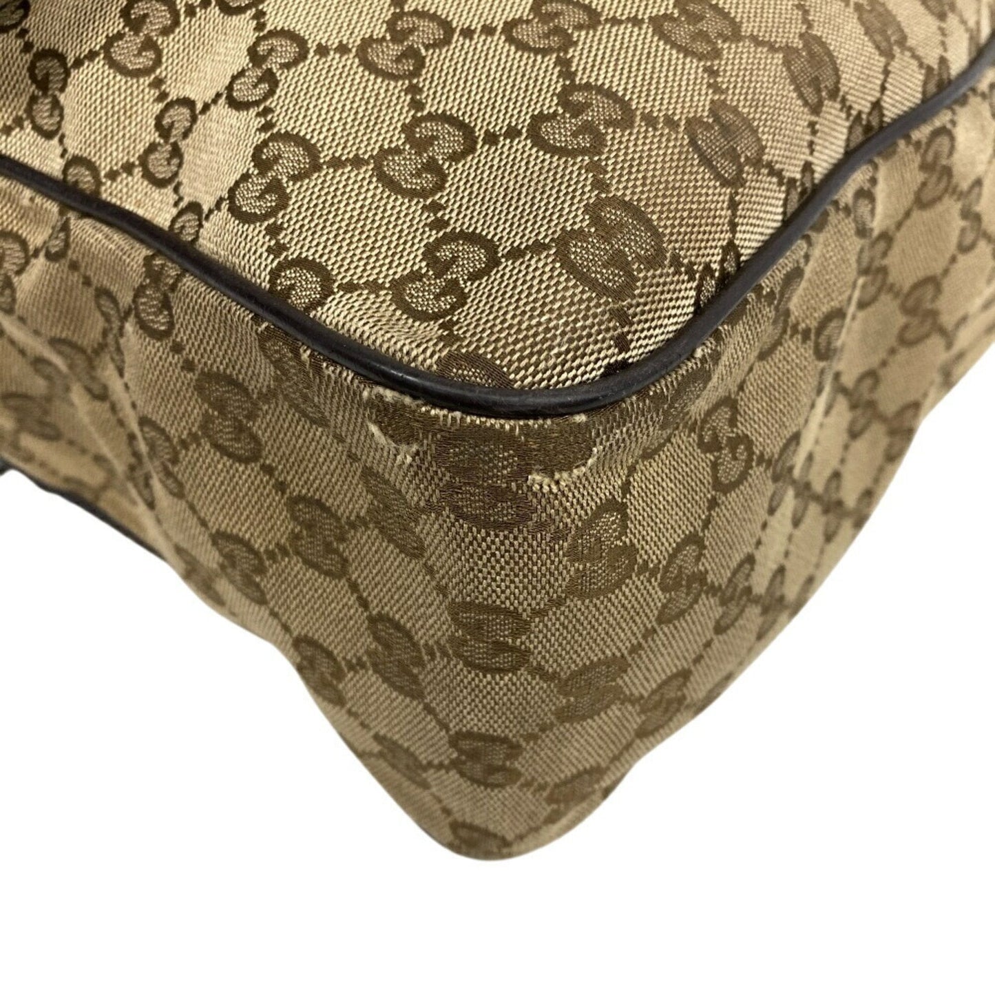 Gucci Gg Canvas Brown Gg Canvas Leather Shoulder Bag