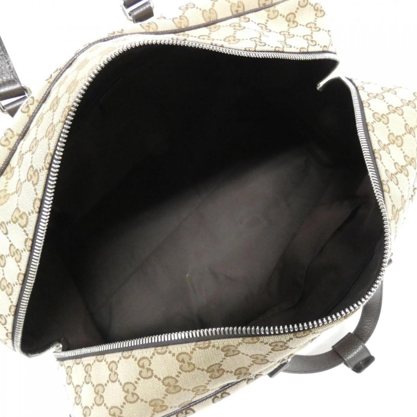 Gucci Beige Gg Canvas Boston Bag