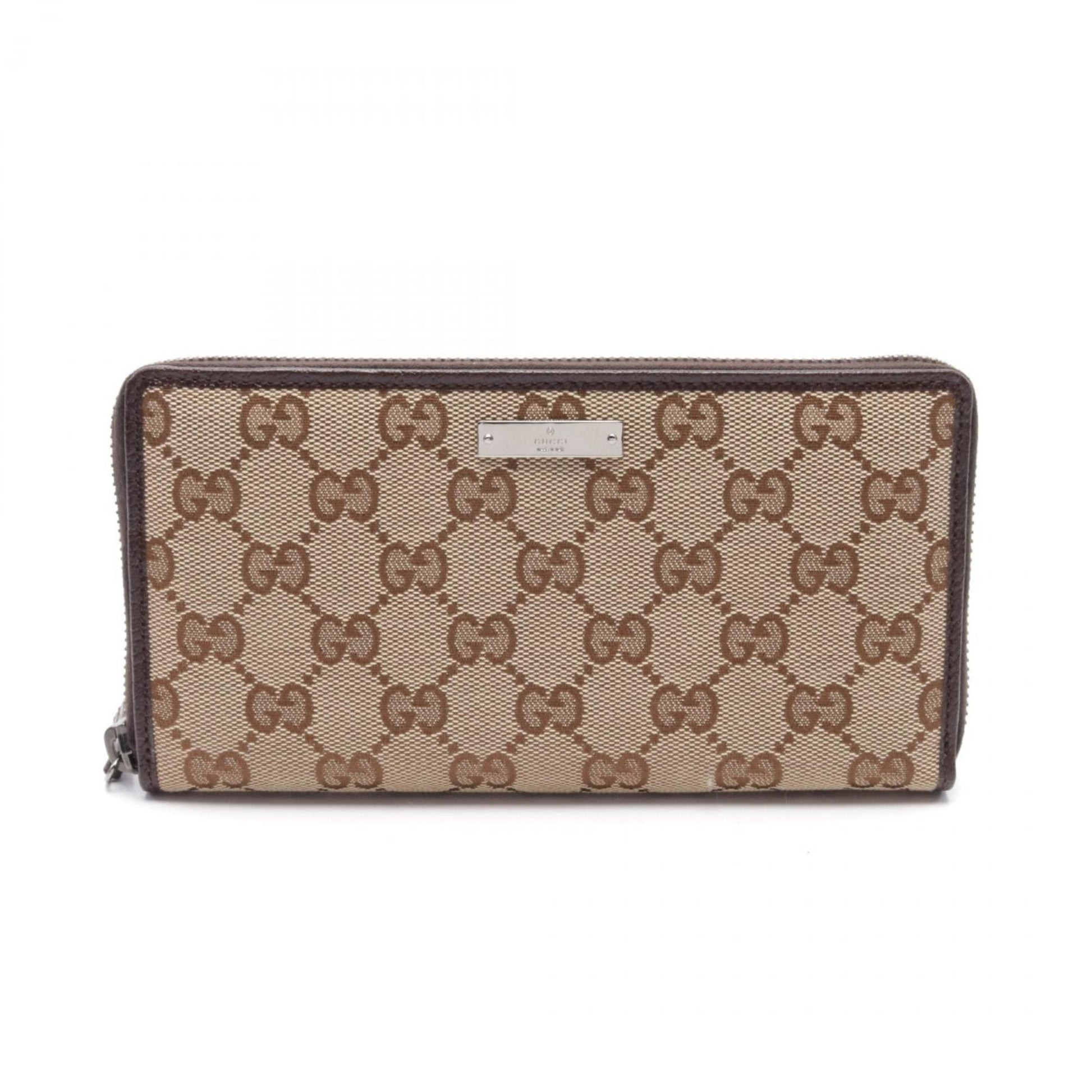 Gucci Beige Brown Gg Canvas Leather Wallet (Bi-Fold) ()