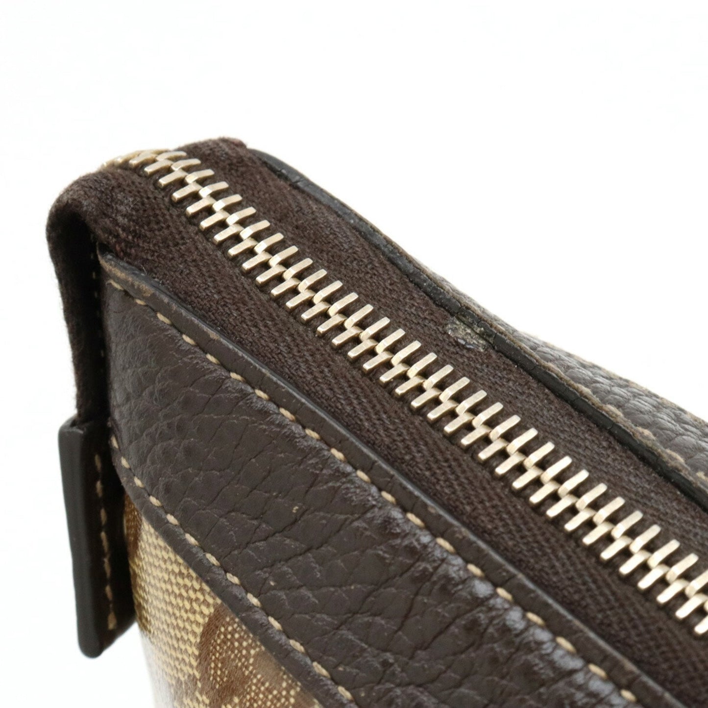 Gucci Dark Brown Coated Canvas Leather Tote Bag