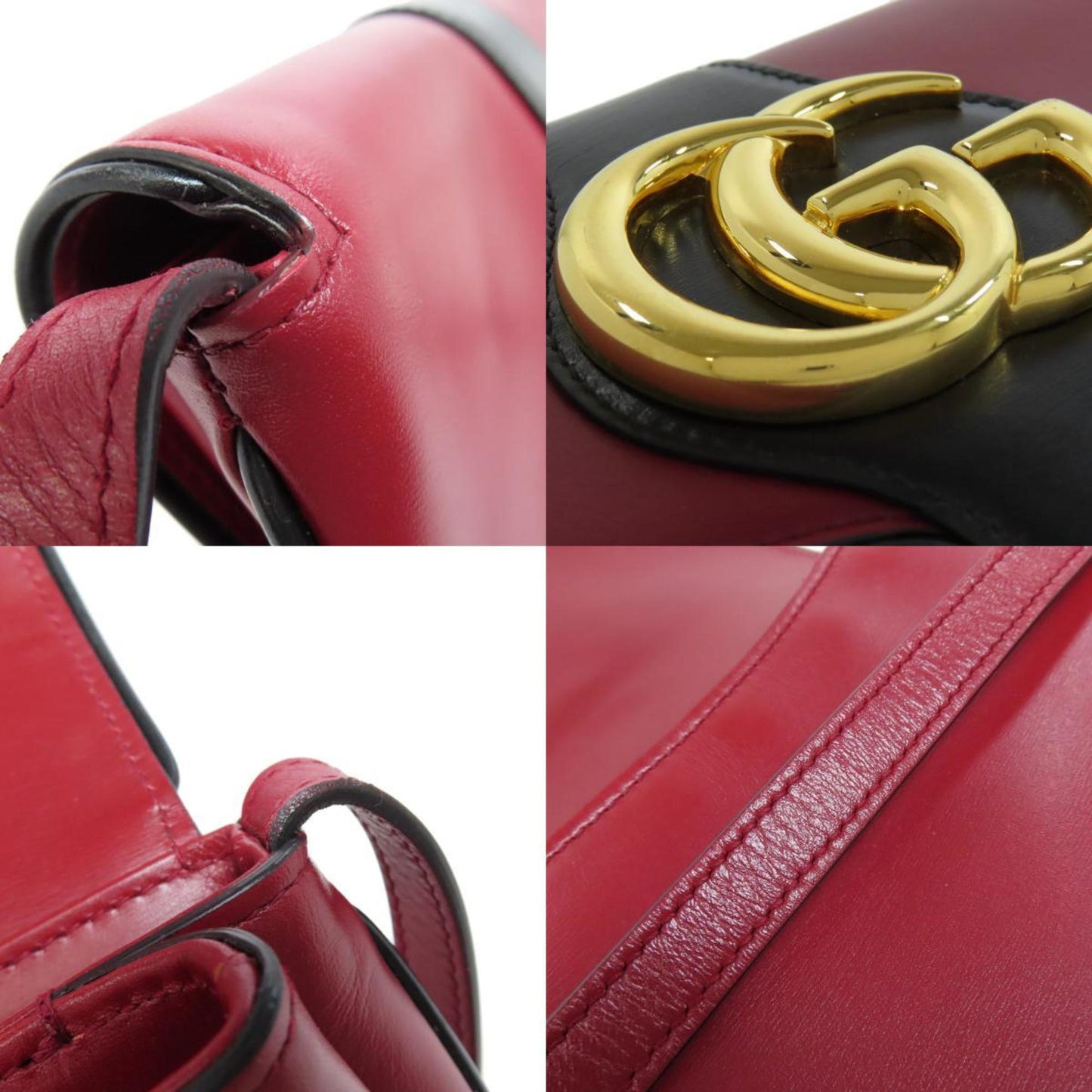 Gucci Red Color Leather Shoulder Bag