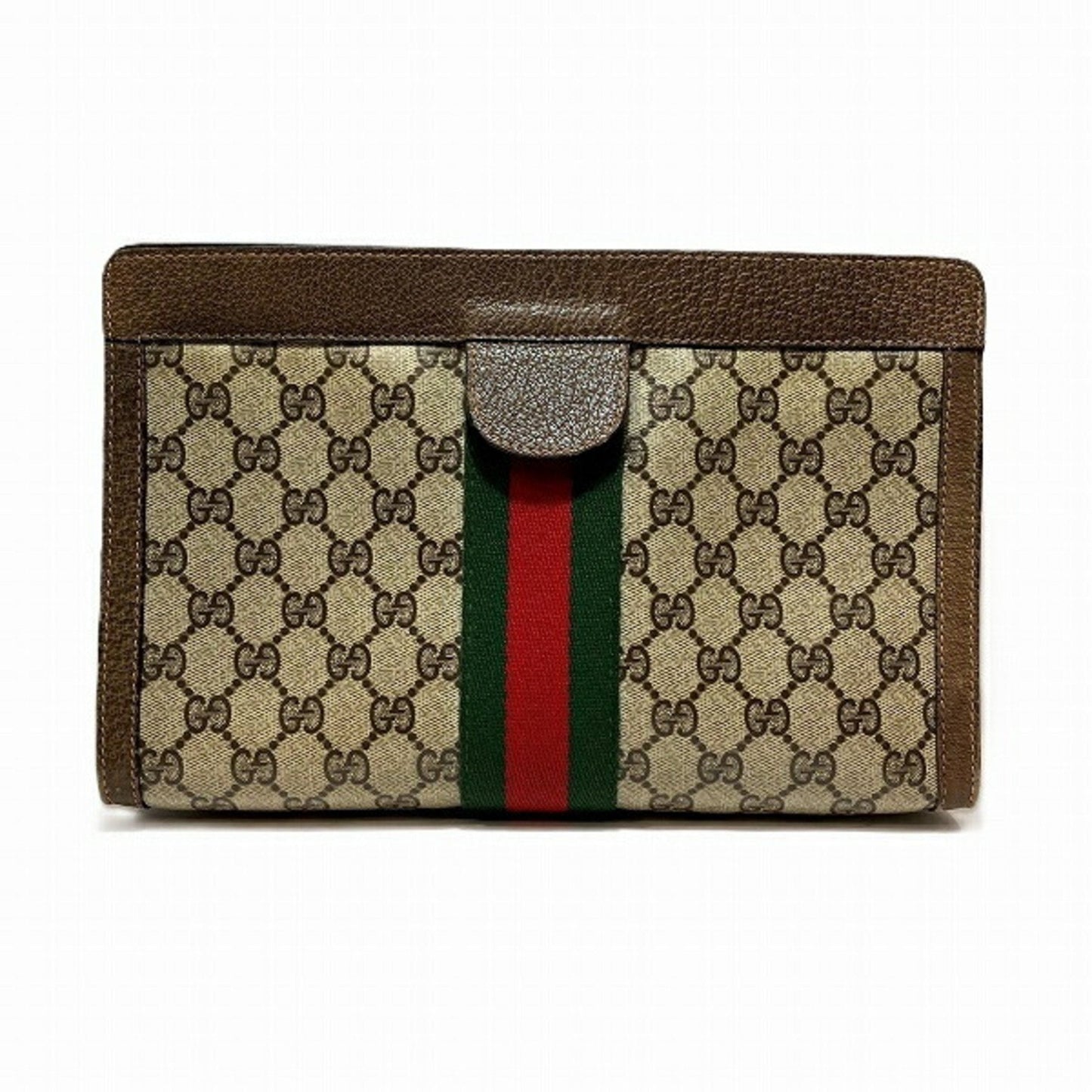 Gucci Brown Pvc Leather Clutch Bag ()