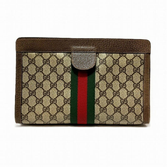 Gucci Brown Pvc Leather Clutch Bag ()