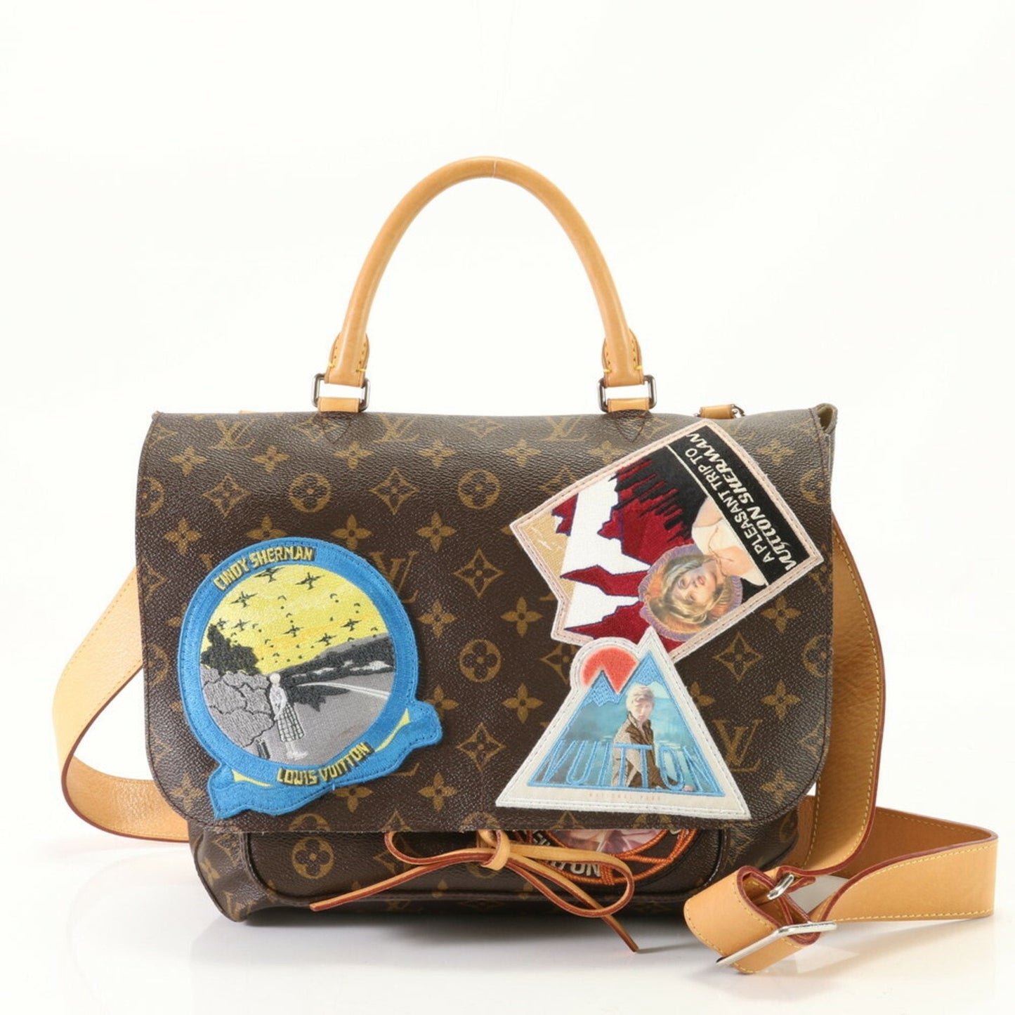 Louis Vuitton Monogram Brown Leather Coated Canvas Shoulder Bag ()