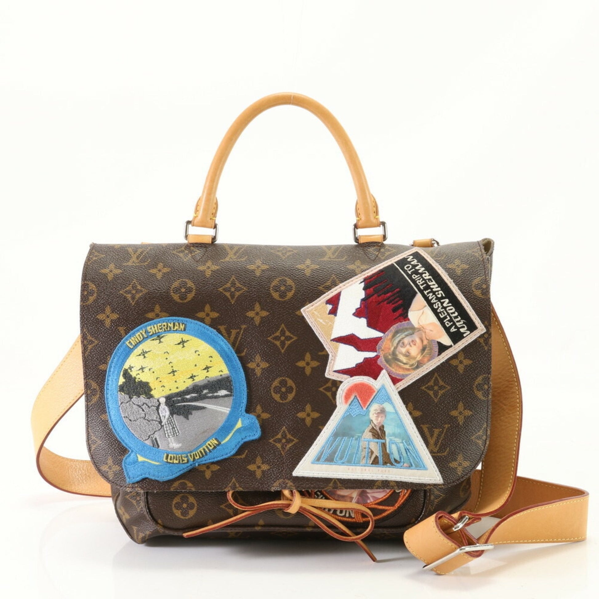 Louis Vuitton Monogram Brown Leather Coated Canvas Shoulder Bag ()