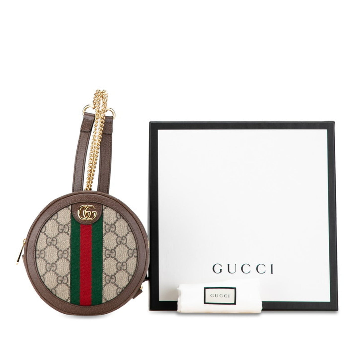 Gucci Beige Brown Pvc Leather Pochette Pouch