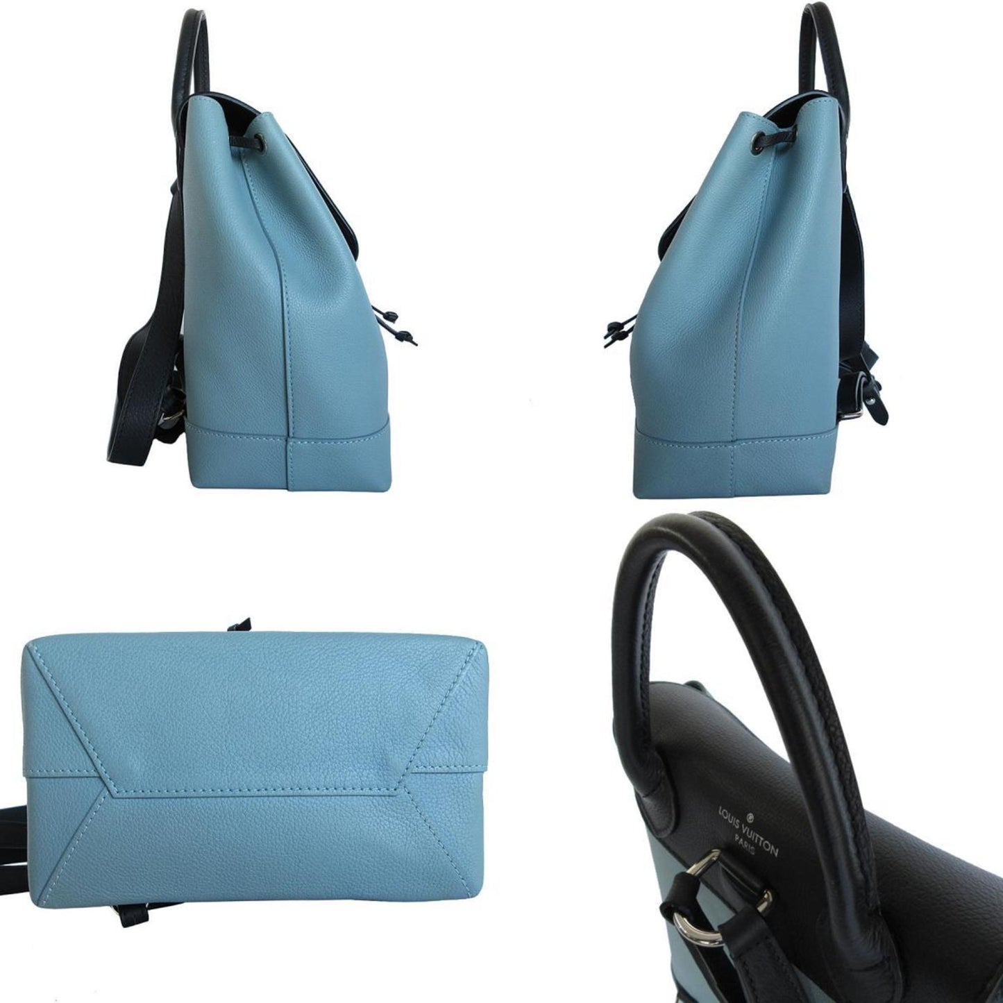 Louis Vuitton Black Blue Cuir Ombre Leather Backpack