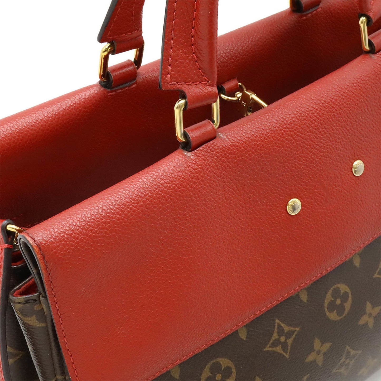 Louis Vuitton Cerise Red Color Monogram Leather Handbag Shoulder Bag