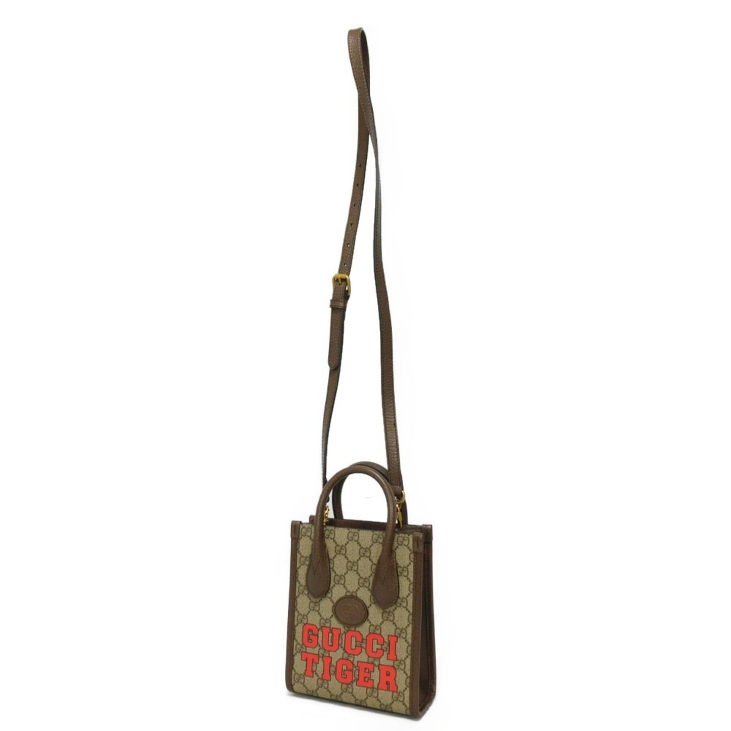 Gucci Beige Gg Supreme Canvas Elastane Leather Shoulder Bag Tote Bag