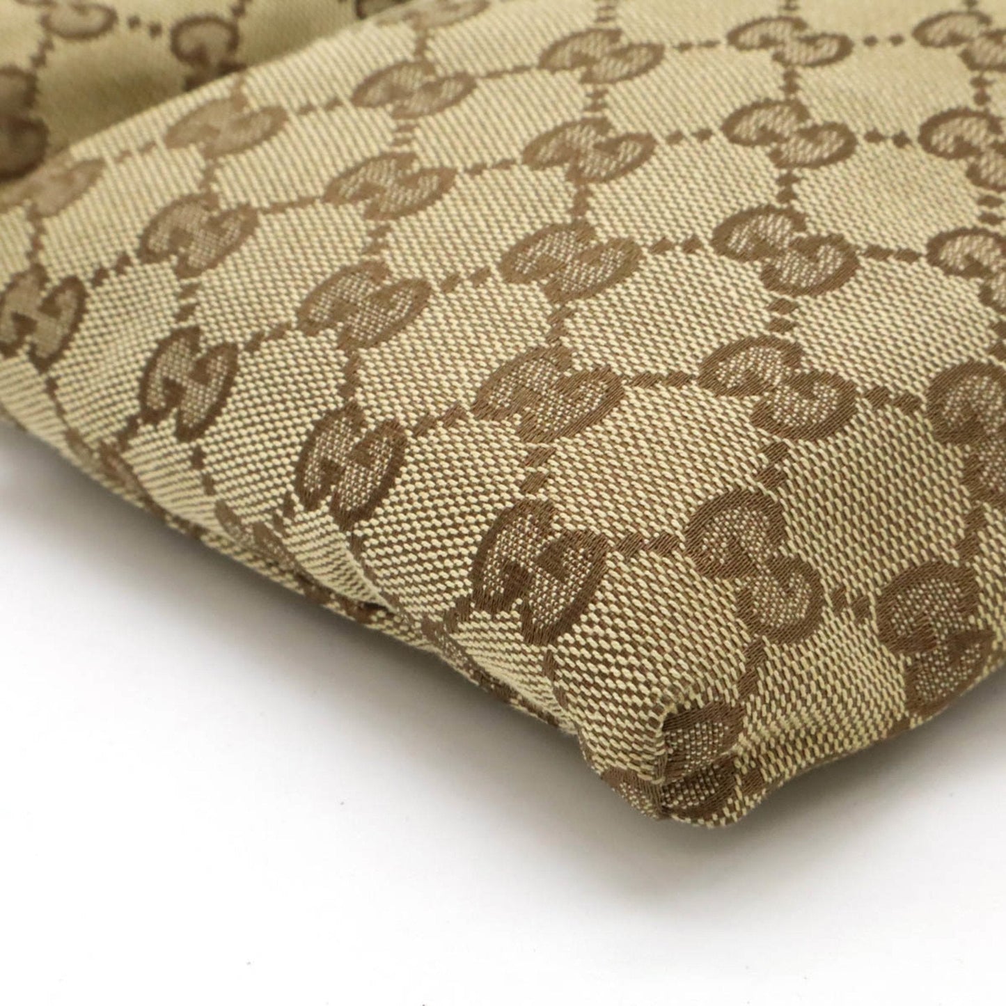 Gucci Beige Dark Brown Khaki Canvas Leather Sling Bag
