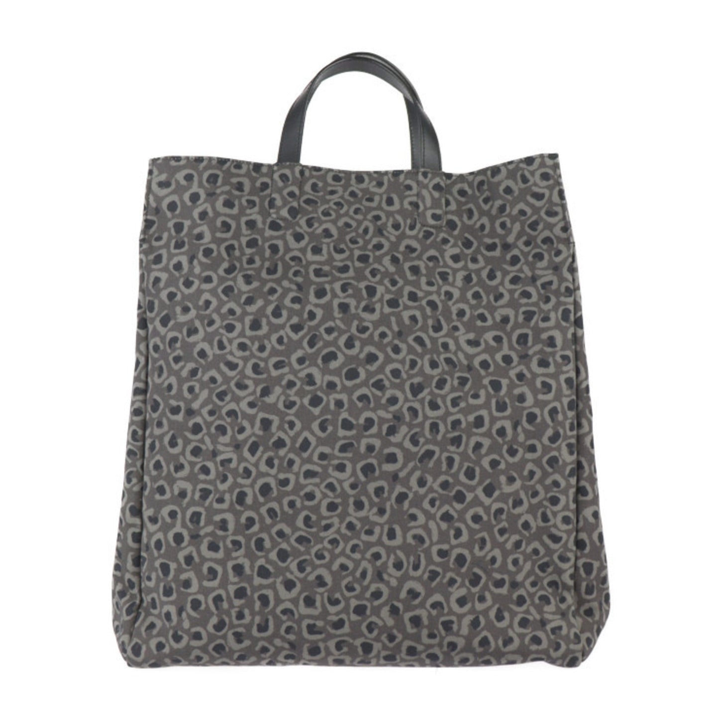 Gucci Black Gray Canvas Leather Handbag Tote Bag
