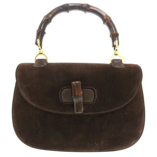 Gucci Bamboo Brown Leather Handbag ()