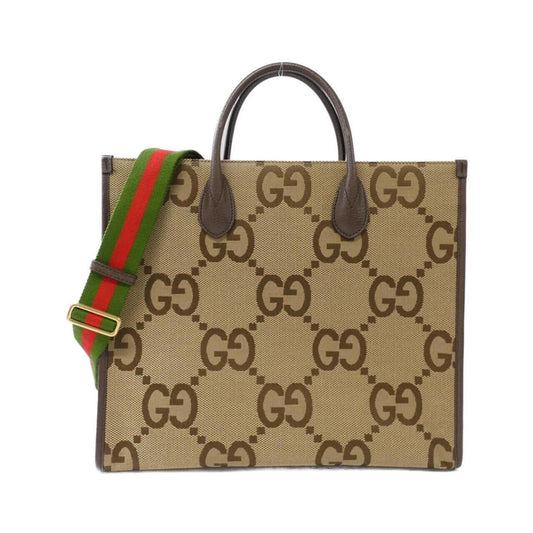 Gucci Brown Camel Canvas Handbag ()