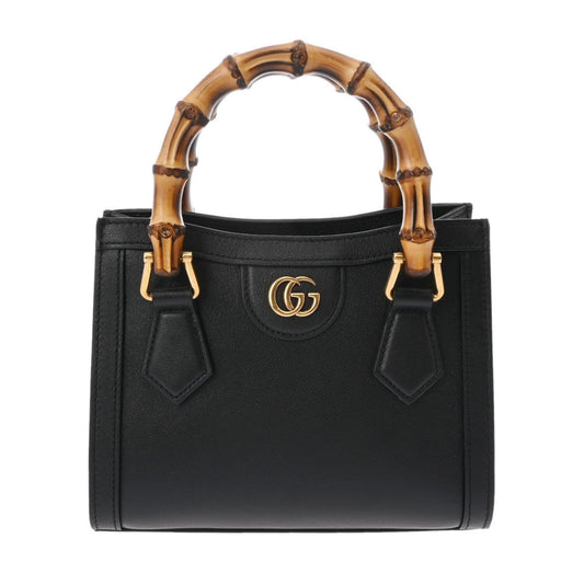 Gucci Black Yellow Leather Handbag Tote Bag ()