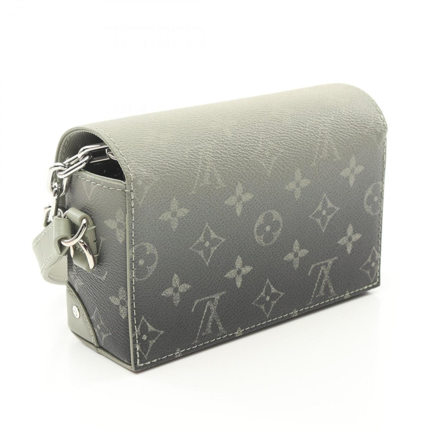 Louis Vuitton Khaki Coated Canvas Leather Shoulder Bag