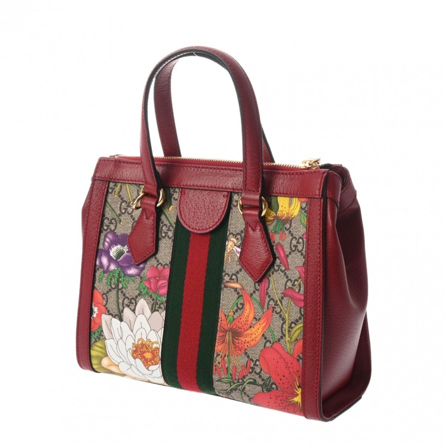 Gucci Multi-Color Red Color Gg Supreme Canvas Leather Handbag