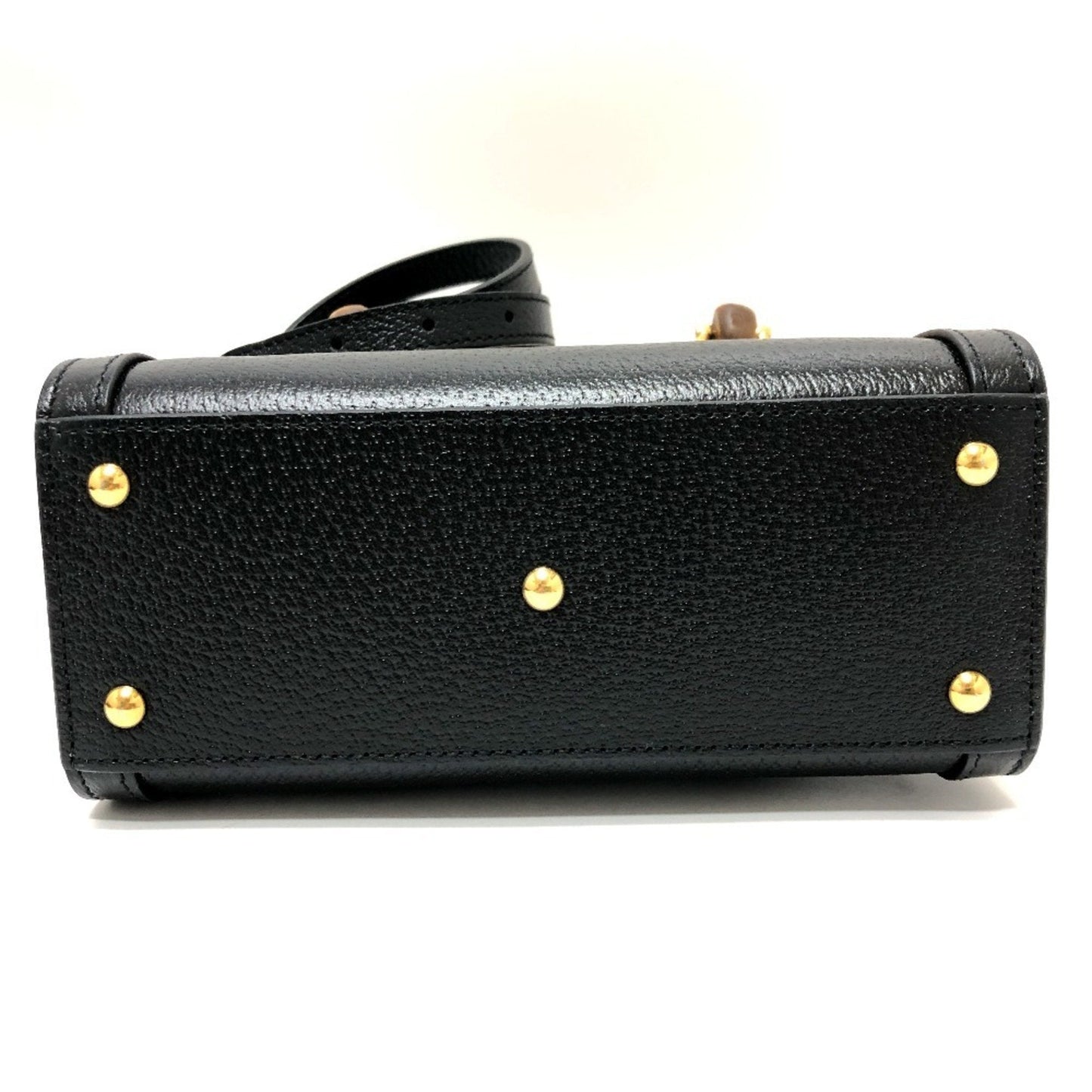 Gucci Black Bamboo Leather Handbag Shoulder Bag