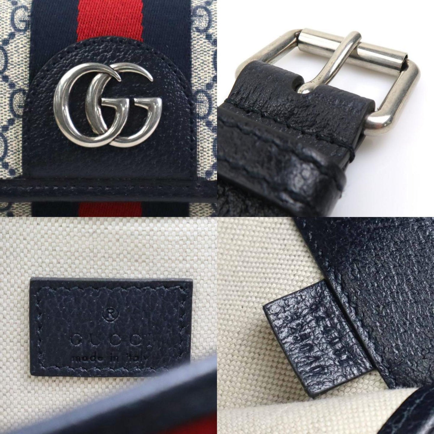 Gucci Ophidia Navy Gg Supreme Fanny Pack