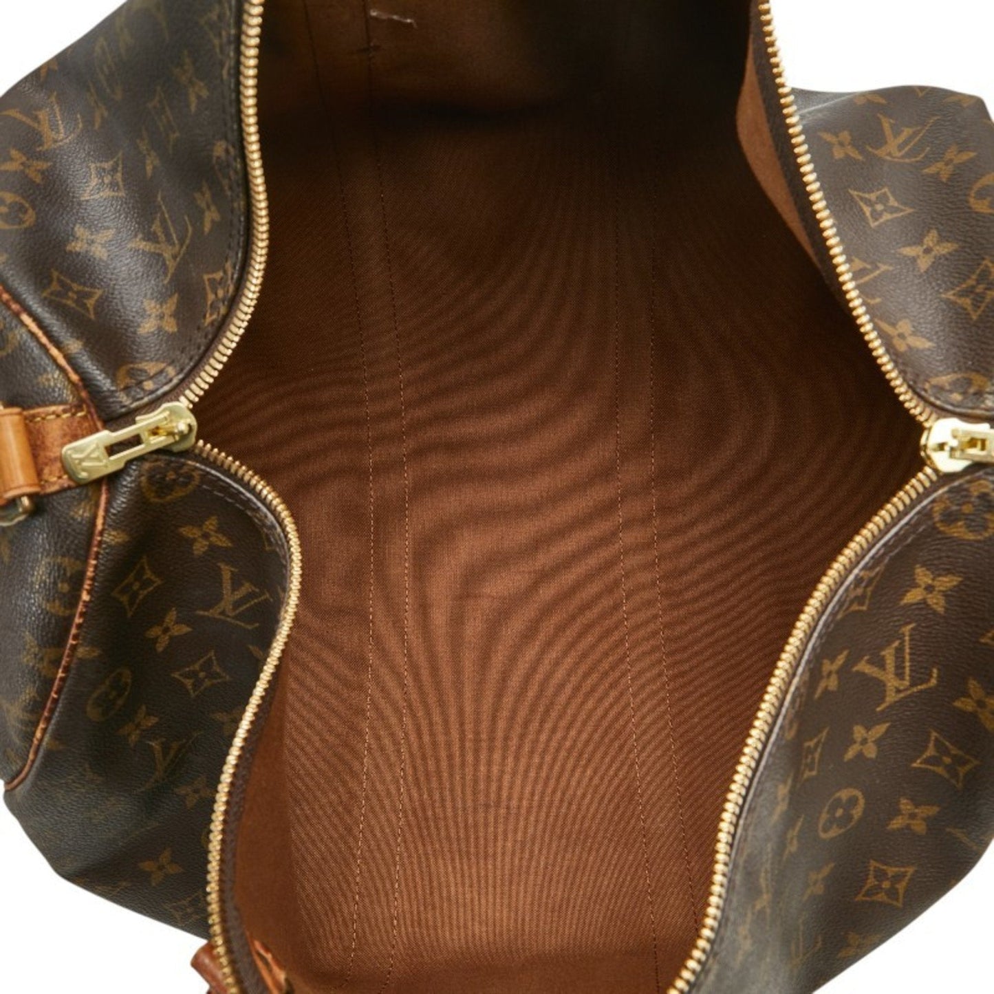 Louis Vuitton Brown Pvc Leather Boston Bag Shoulder Bag