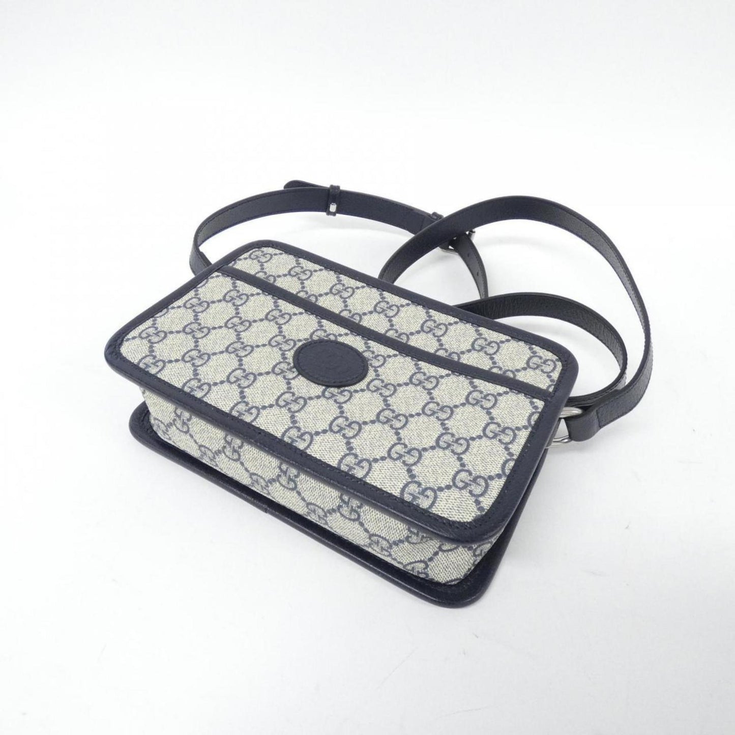 Gucci Beige Blue Gg Supreme Leather Shoulder Bag