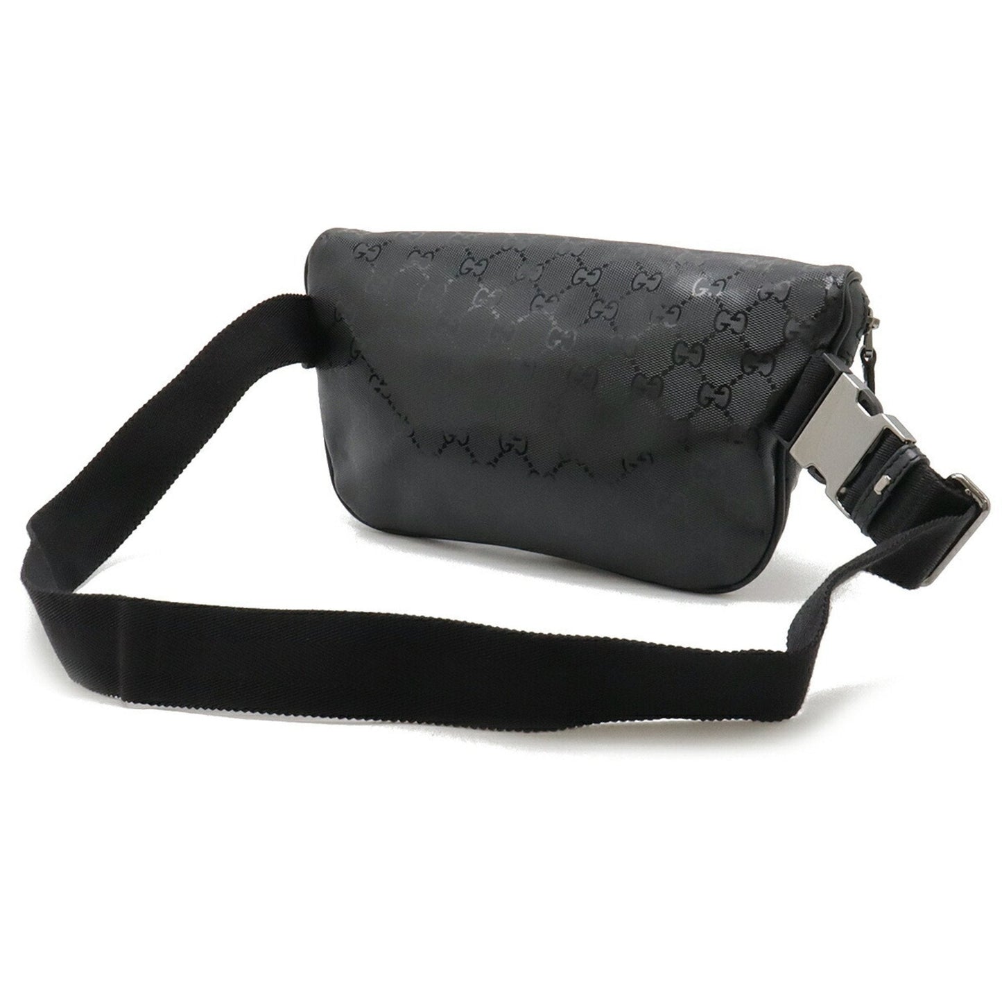 Gucci Black Coated Canvas Leather Fanny Pack Pouch