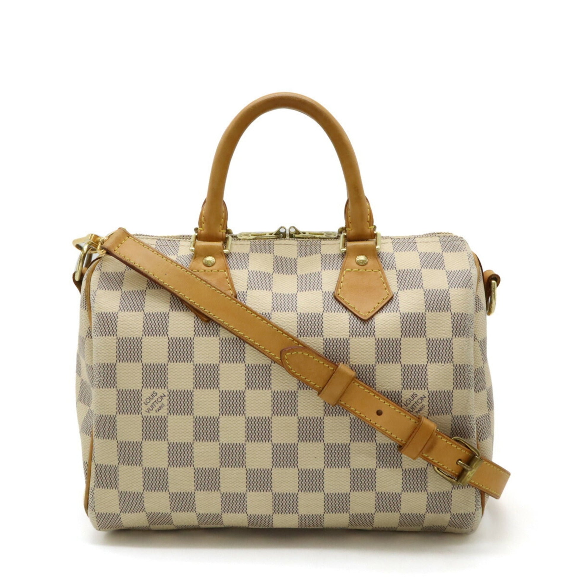 Louis Vuitton Black Damier Azur Boston Bag Handbag Shoulder Bag ()
