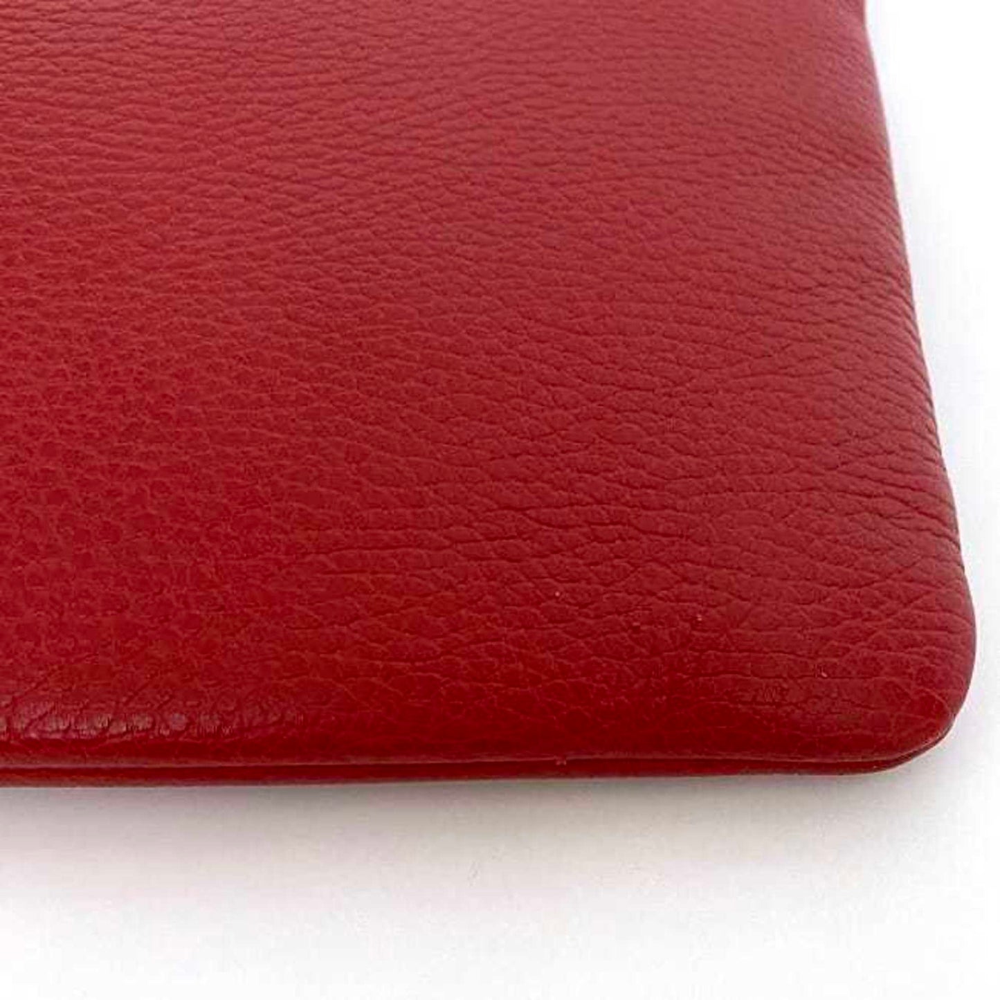 Gucci Red Color Bamboo Leather Clutch Bag Handbag