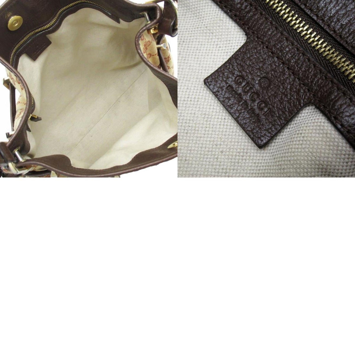 Gucci Beige Brown Orange Gg Canvas Leather Shoulder Bag
