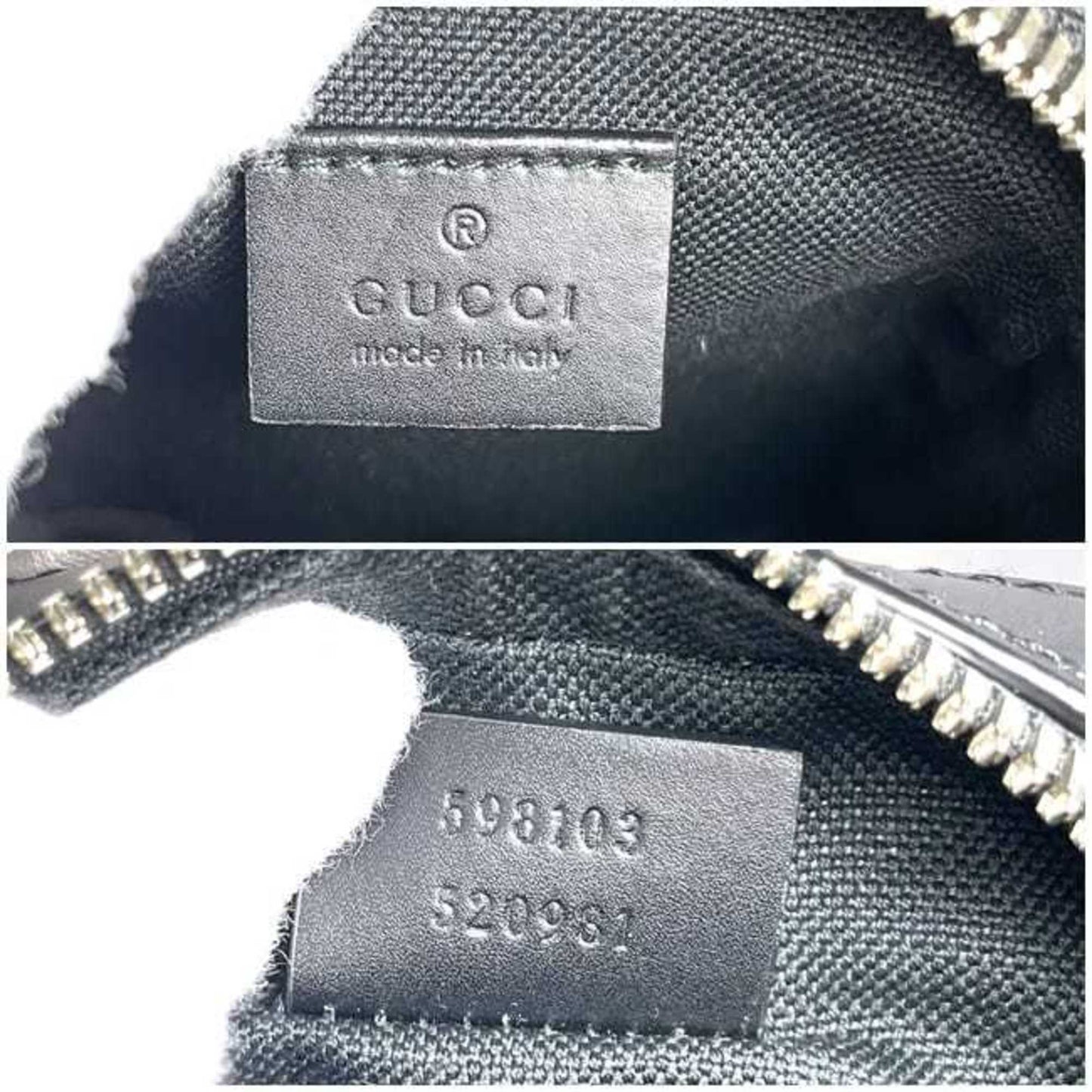 Gucci Black Gray Pvc Leather Pochette Shoulder Bag