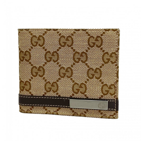 Gucci Brown Canvas Bill Wallet (Bi-Fold) ()