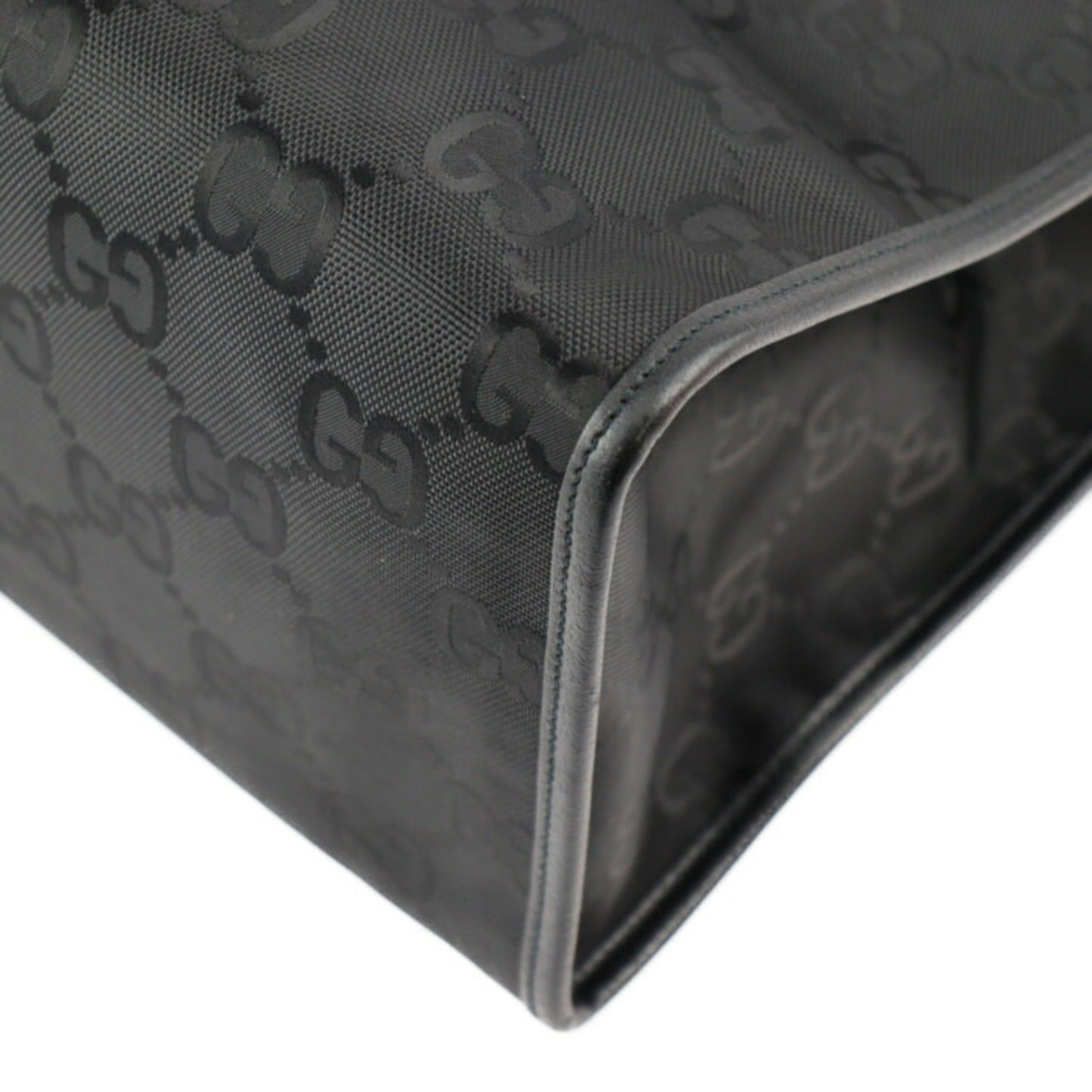 Gucci Black Nylon Leather Handbag Shoulder Bag