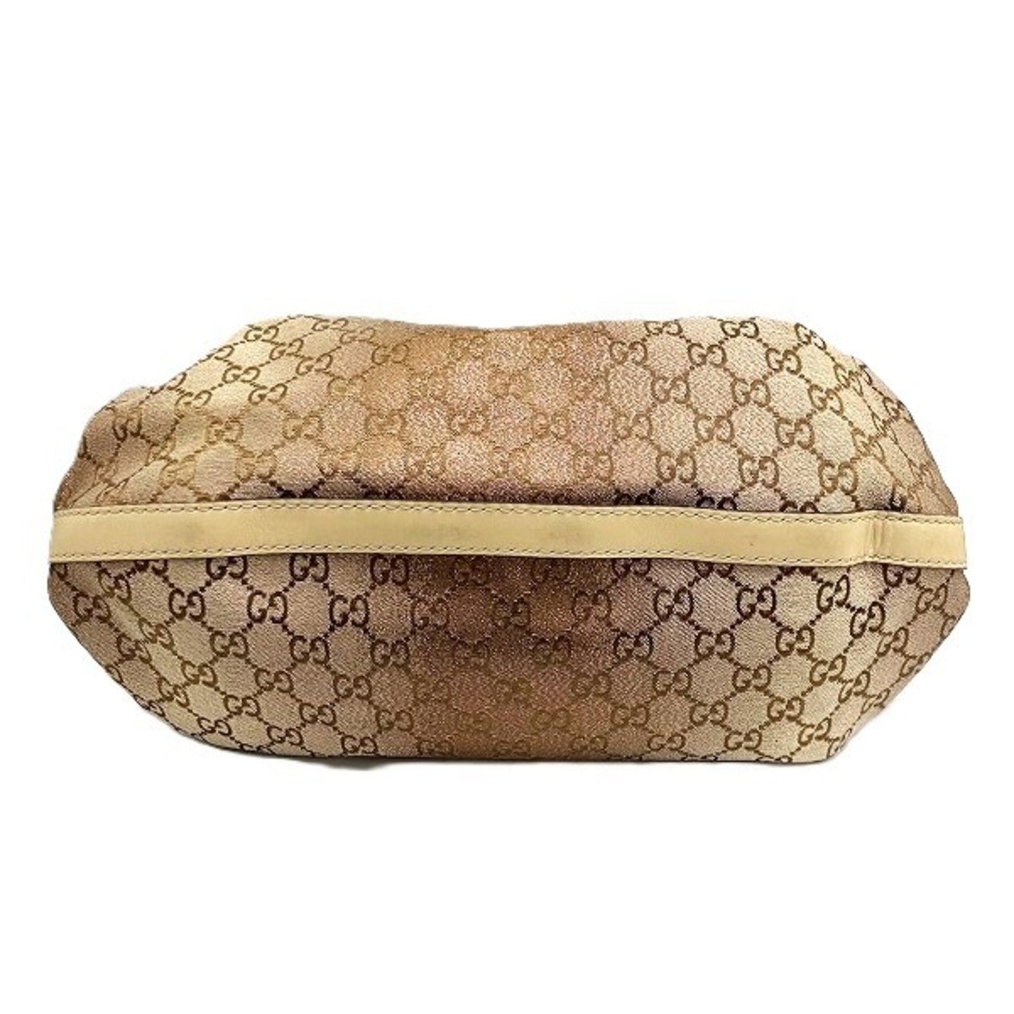 Gucci Beige Metallic Pink Canvas Leather Handbag