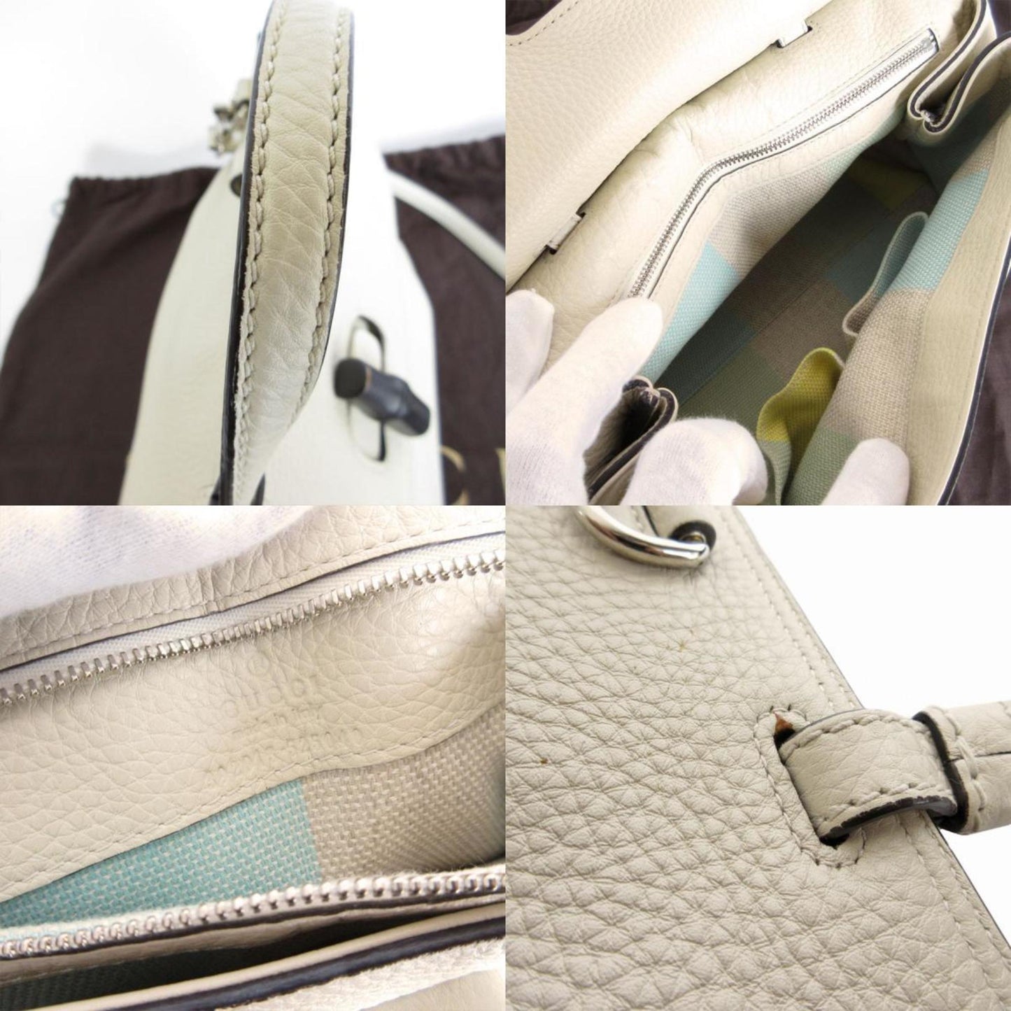 Gucci Ivory Leather Handbag Shoulder Bag