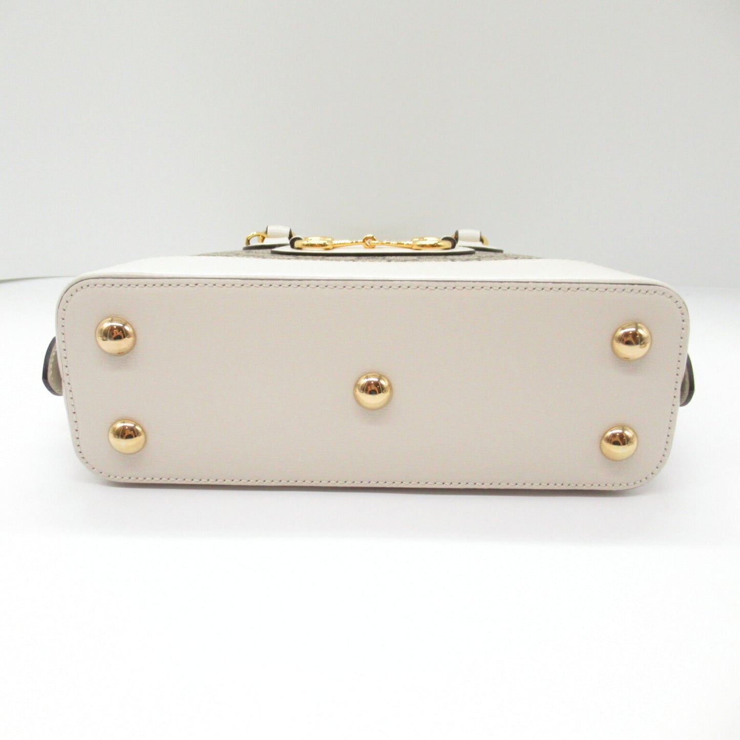 Gucci Beige White Coated Canvas Leather Shoulder Bag