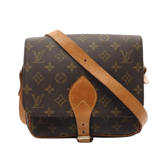 Louis Vuitton Brown Coated Canvas Leather Shoulder Bag ()