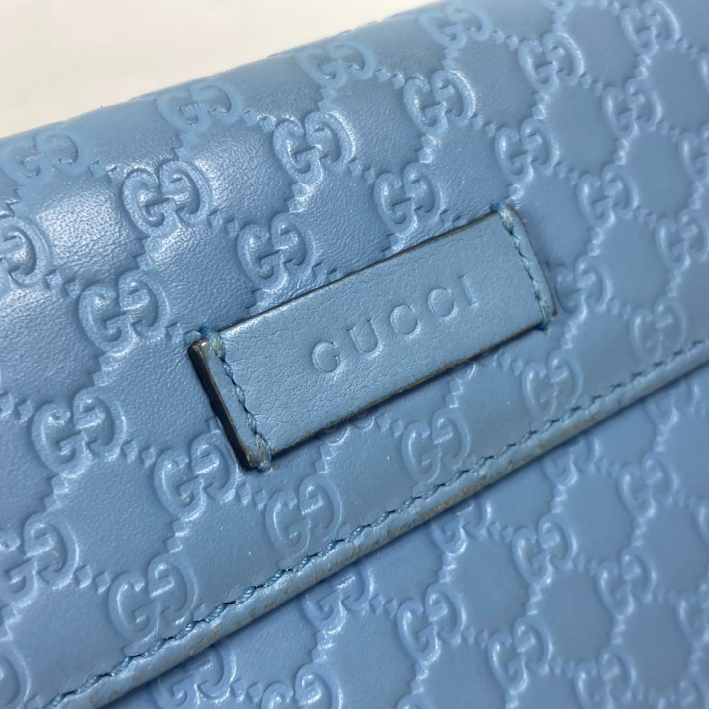 Gucci Blue Leather Long Wallet (Bi-Fold)