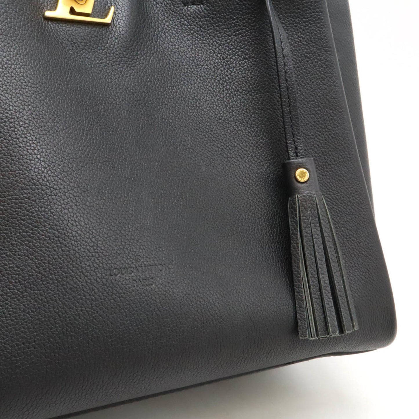 Louis Vuitton Black Noir Leather Handbag Shoulder Bag