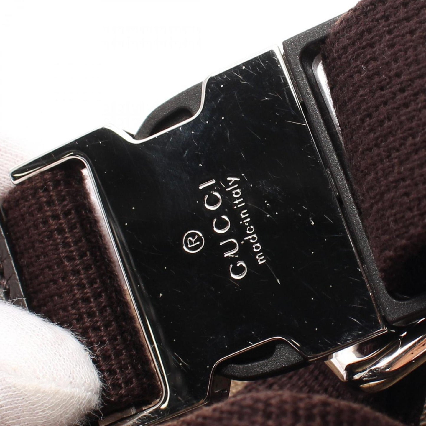 Gucci Beige Brown Canvas Leather Fanny Pack