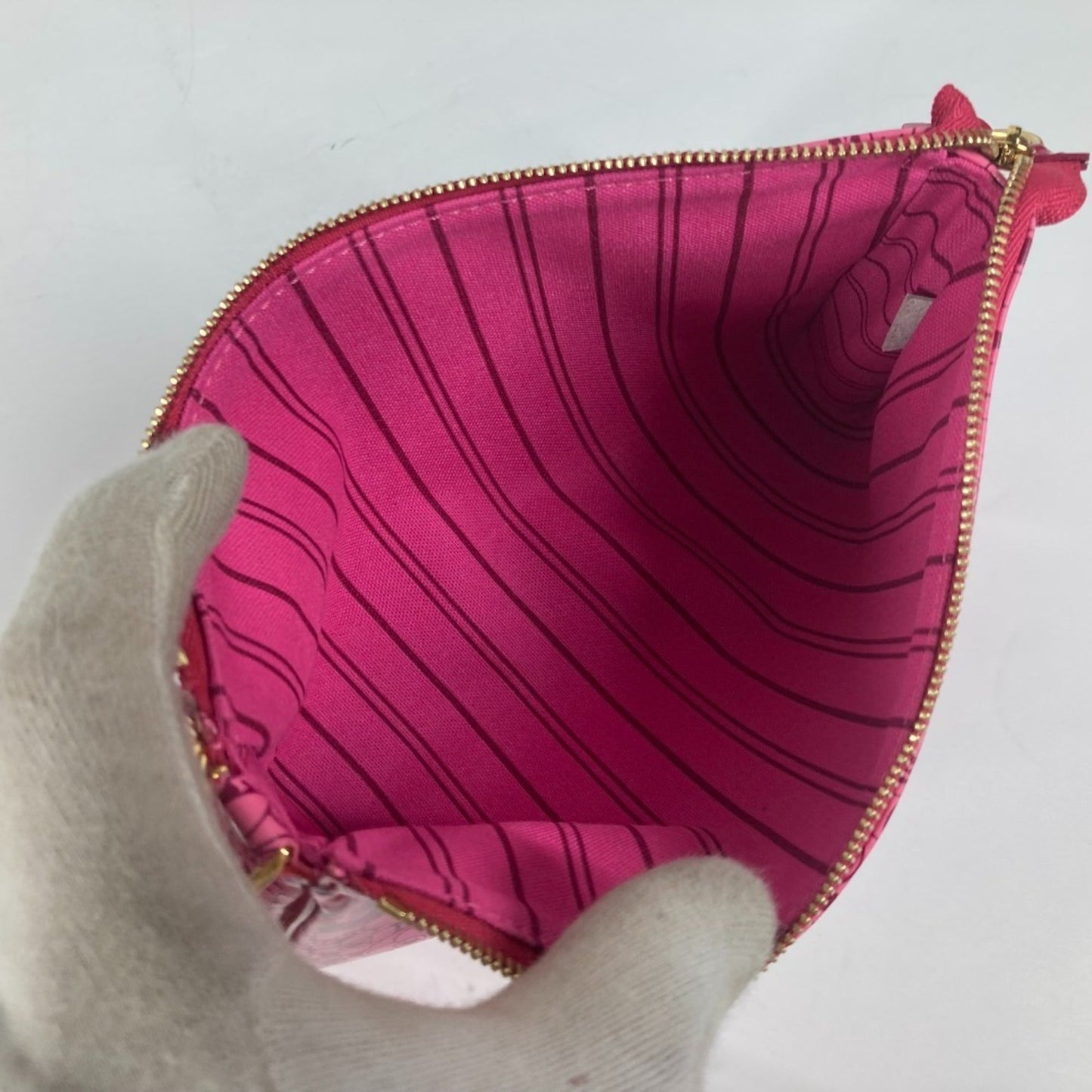 Louis Vuitton Pink Pvc Leather Handbag Pouch Shoulder Bag