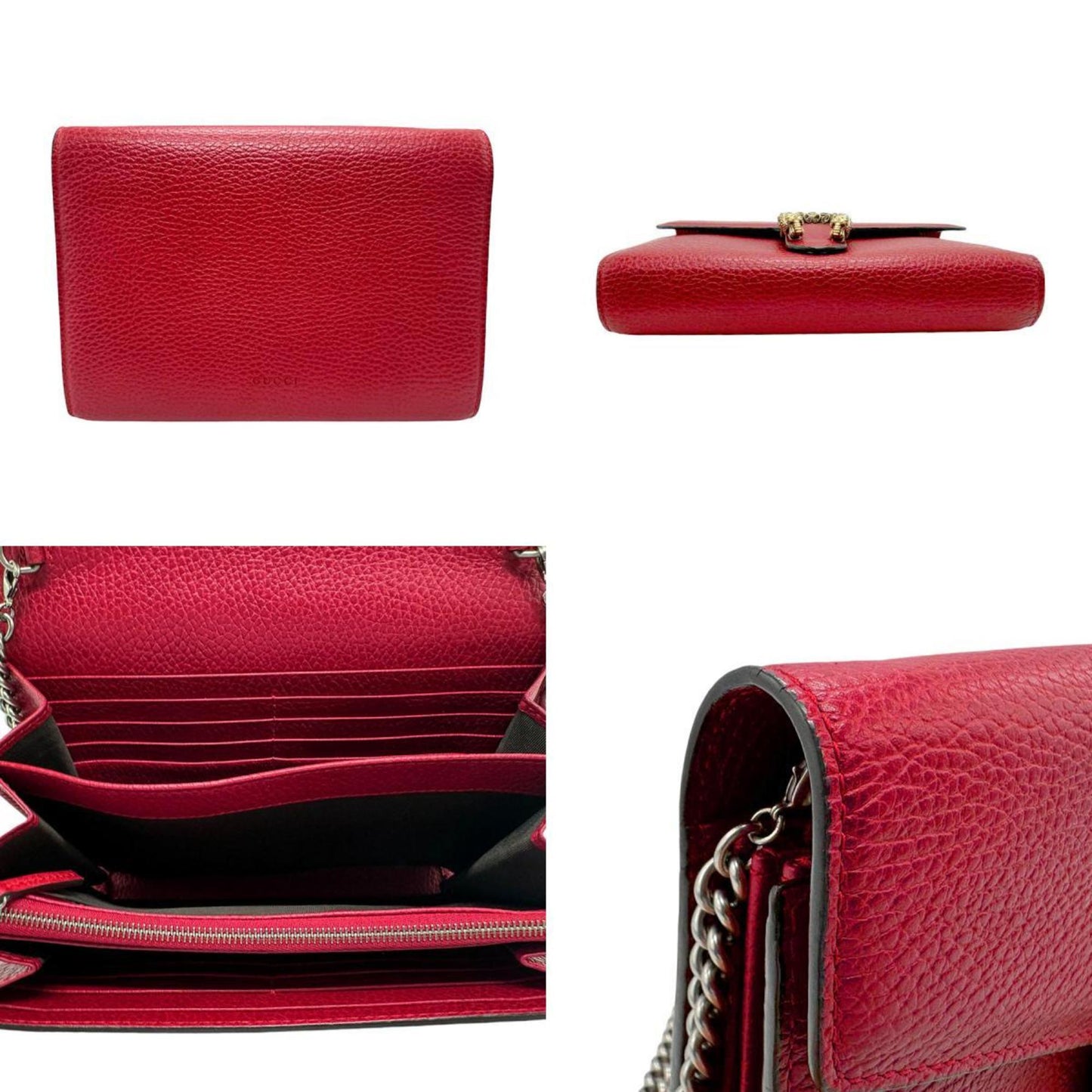 Gucci Red Color Leather Shoulder Bag