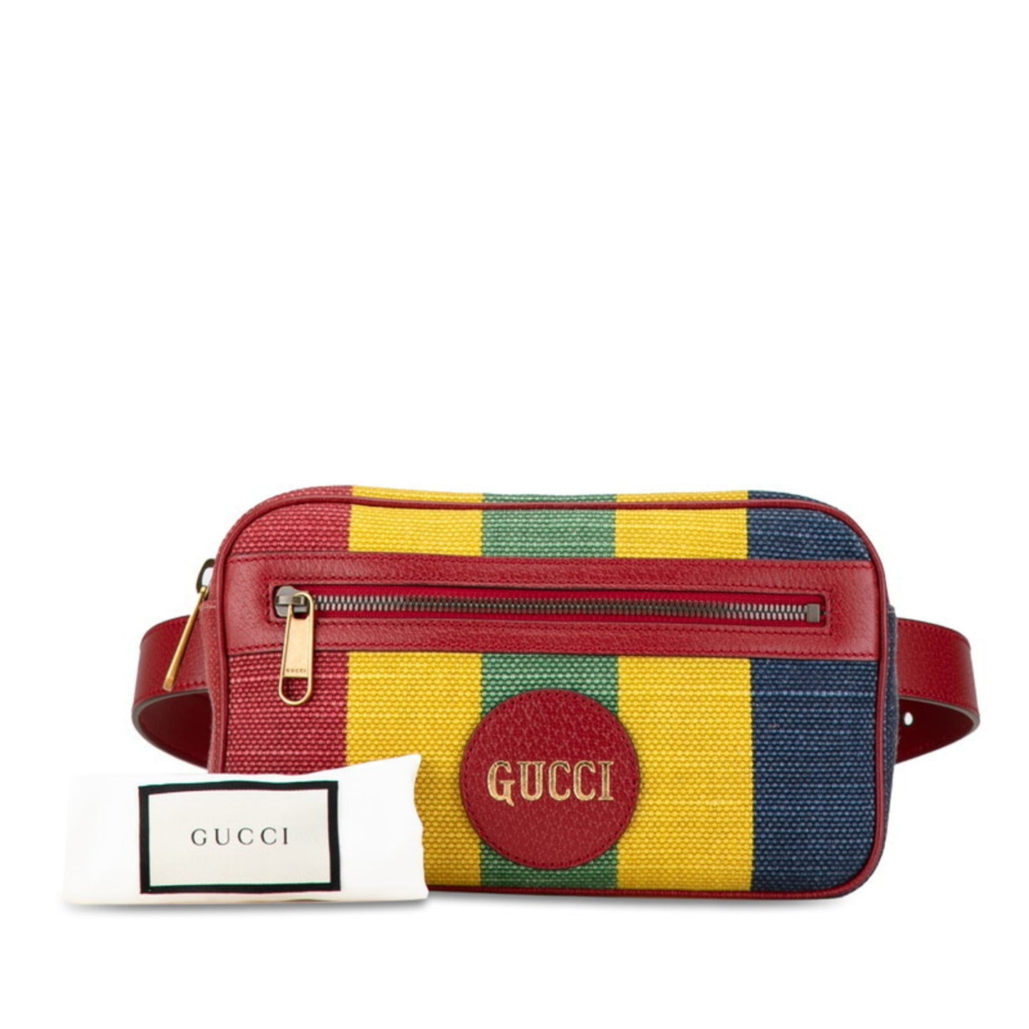 Gucci Multi-Color Red Color Canvas Leather Fanny Pack Pochette Sling Bag