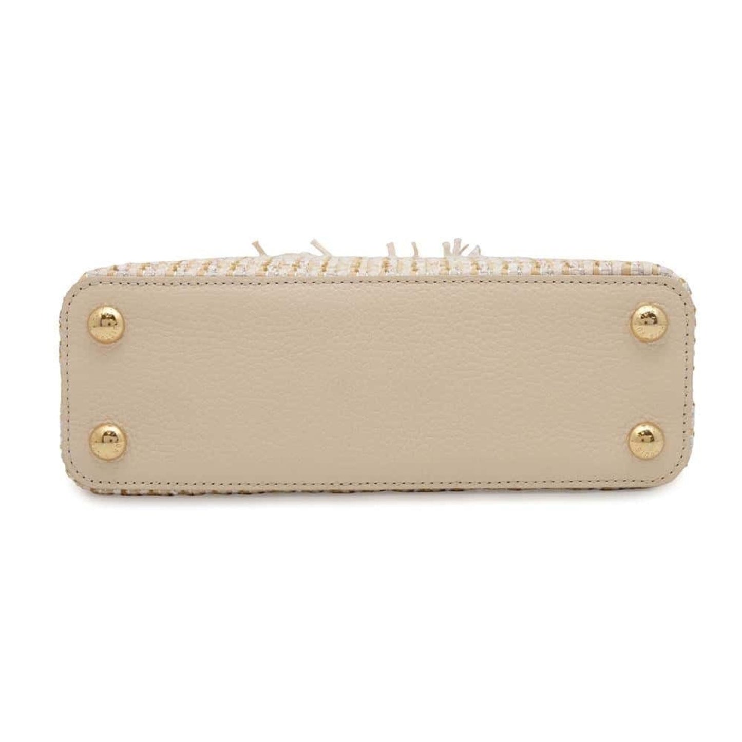 Louis Vuitton Beige Tweed Raffia Cotton Handbag Shoulder Bag