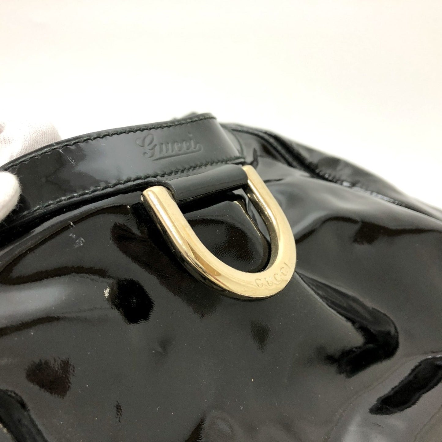 Gucci Black Patent Leather Tote Bag