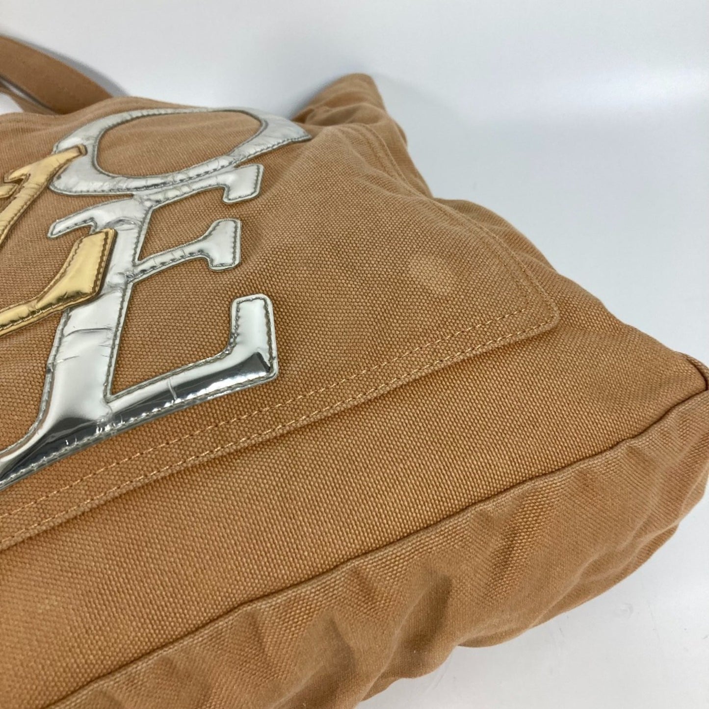 Louis Vuitton Brown Canvas Leather Shoulder Bag Tote Bag