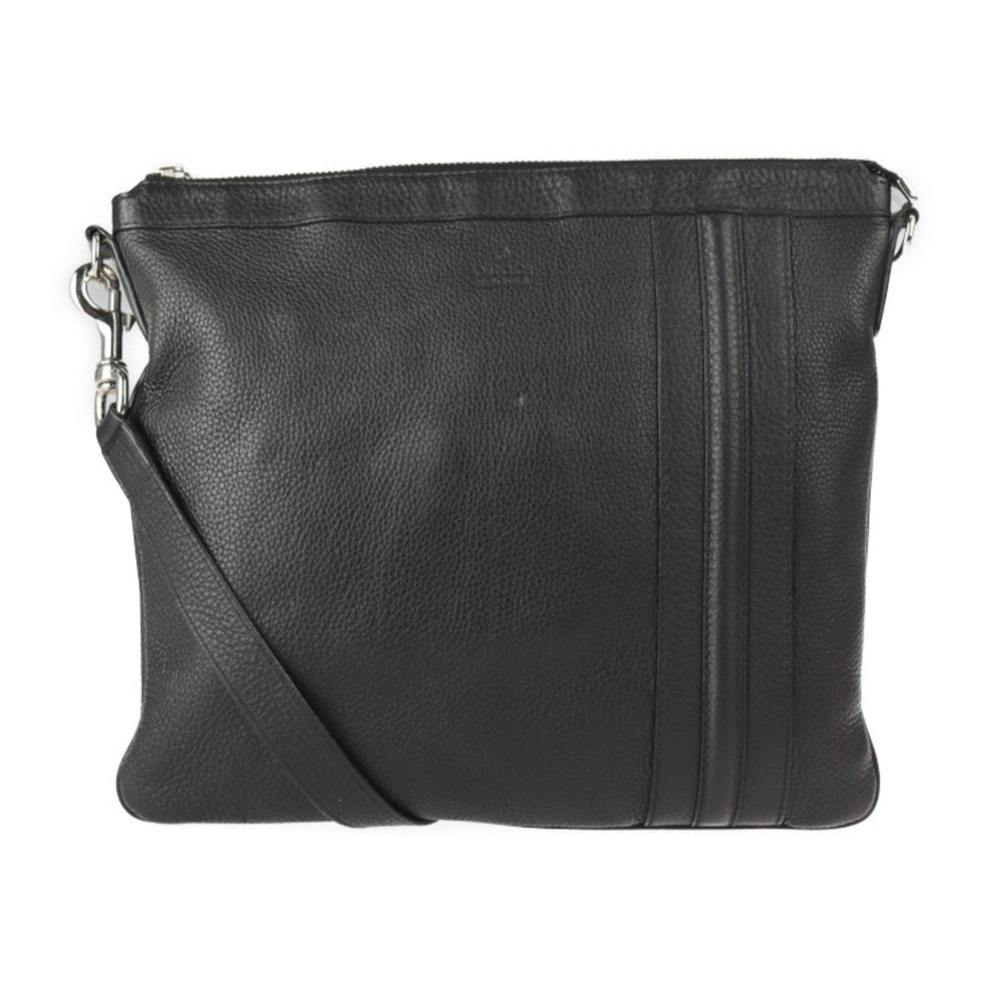 Gucci Black Leather Messenger Bag Shoulder Bag ()