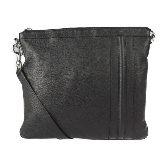 Gucci Black Leather Messenger Bag Shoulder Bag ()