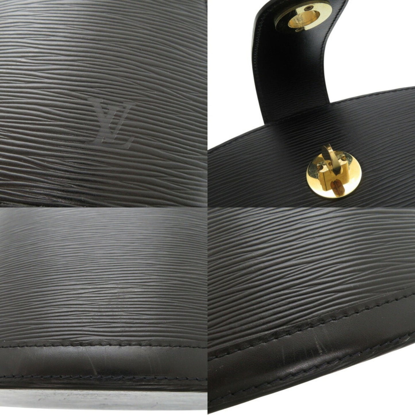 Louis Vuitton Black Noir Epi Leather Shoulder Bag