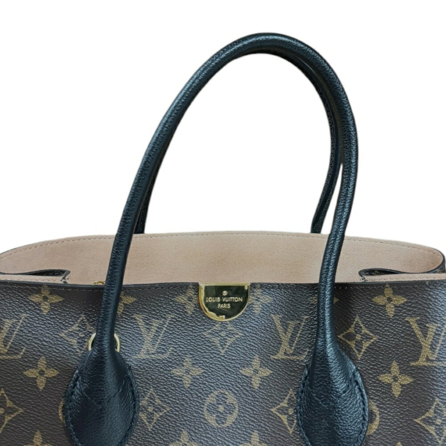Louis Vuitton Black Brown Monogram Canvas Leather Shoulder Bag