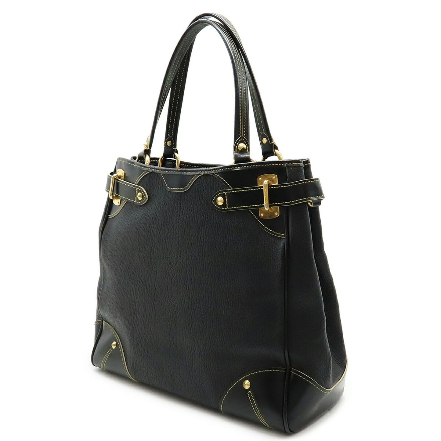 Louis Vuitton Black Noir Suhali Leather Shoulder Bag Tote Bag