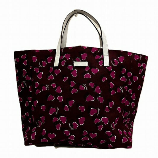 Gucci Brown Pink White Canvas Leather Tote Bag ()